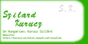 szilard kurucz business card